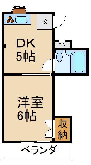 三木マンション(1DK/3階)の間取り写真