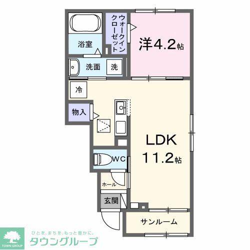 メゾン・シュシュI(1LDK/1階)の間取り写真