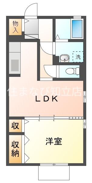 カーサ タカラB(1LDK/1階)の間取り写真