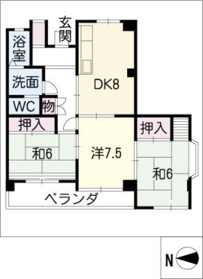 門前ビル(3DK/9階)の間取り写真