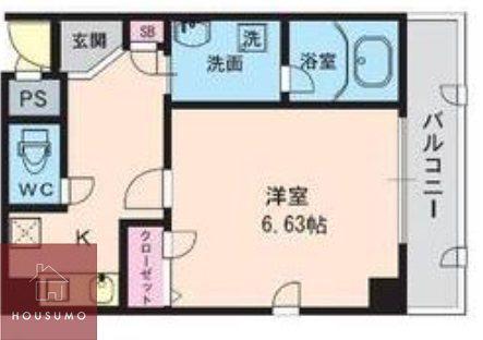 ジュネス関目高殿(1K/9階)の間取り写真