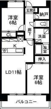 ハートフルライフIWASAI(2SLDK/3階)の間取り写真