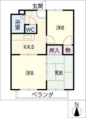 カミールハイツ(3K/3階)の間取り写真