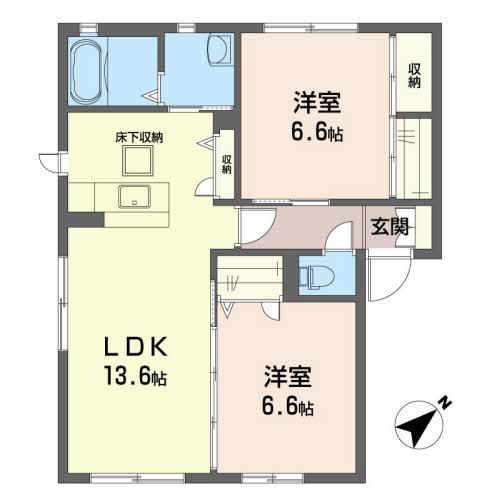 グランマスト春日(2LDK/2階)の間取り写真