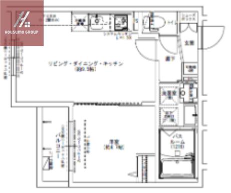 LOUIS APARTMENT 長瀬ノール(1LDK/1階)の間取り写真