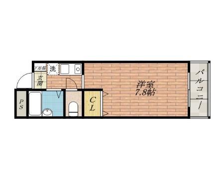 アビタシオン・F(1K/3階)の間取り写真