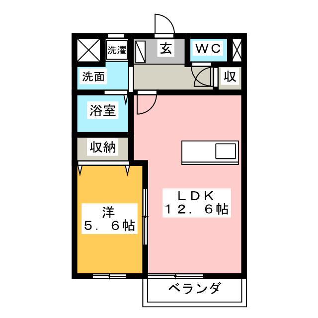 サークルレイクII(1LDK/1階)の間取り写真