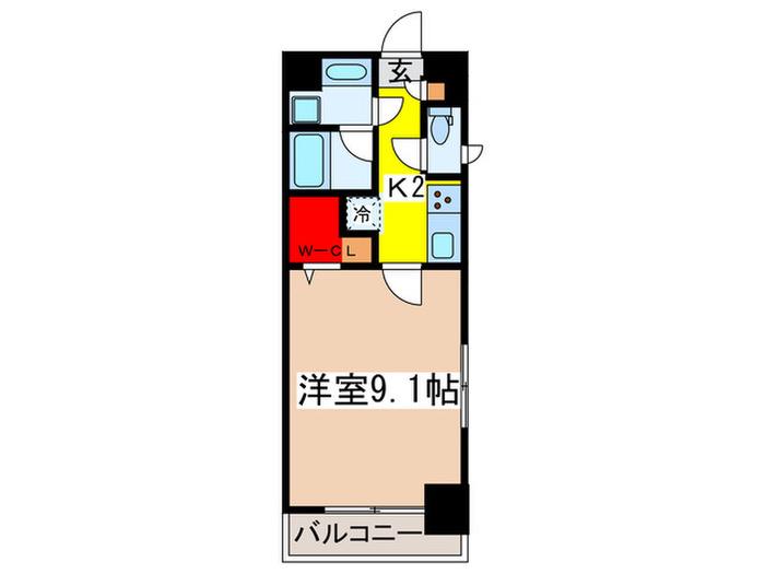 ロイヤルコート日本橋人形町(1K/1階)の間取り写真