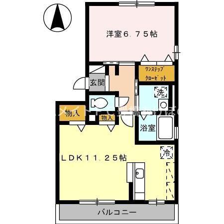 ジュノウタウン B(1LDK/2階)の間取り写真