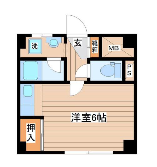 愛宕橋ビル(ワンルーム/4階)の間取り写真