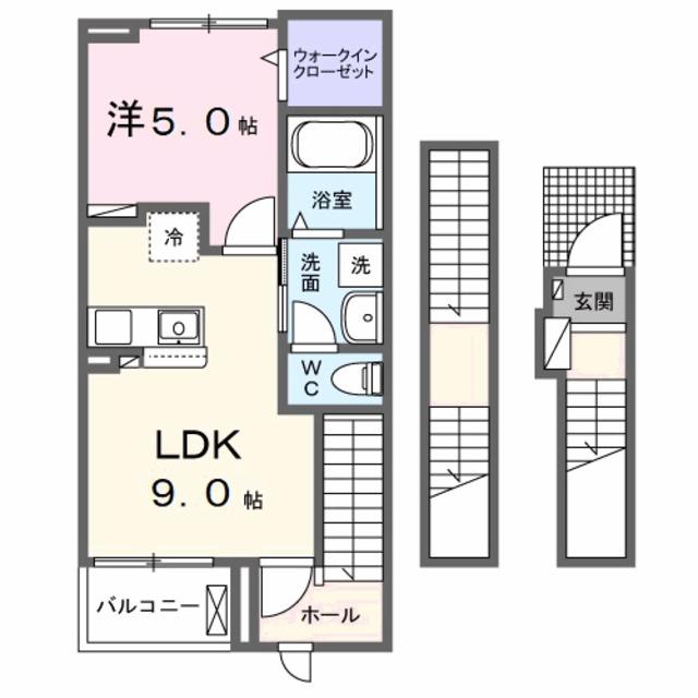 サイカス桟橋通(1LDK/3階)の間取り写真