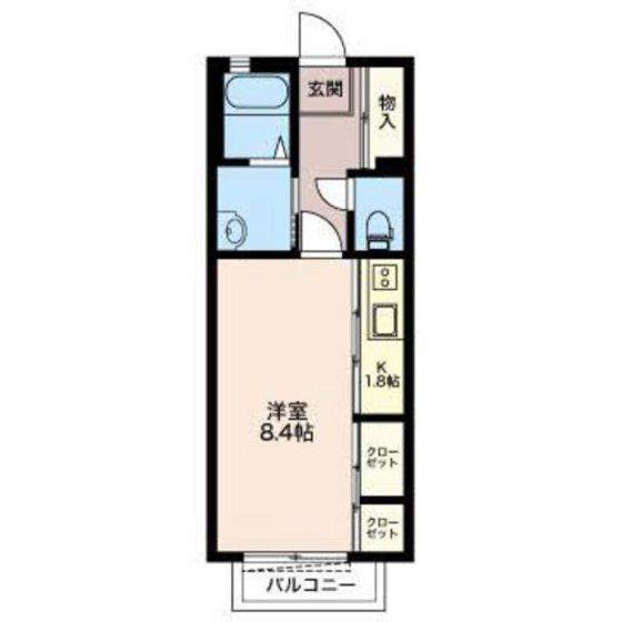 メゾンココット(1K/2階)の間取り写真