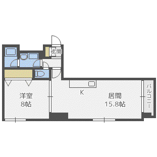 札幌19Lビル(1LDK/6階)の間取り写真