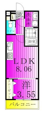 セレーノ(1LDK/2階)の間取り写真