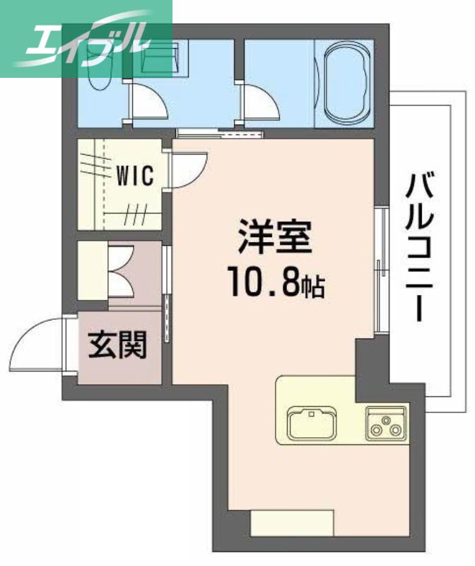 ユーグレイス東島田(ワンルーム/4階)の間取り写真