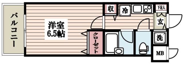 パレステュディオ新宿御苑前(1K/5階)の間取り写真