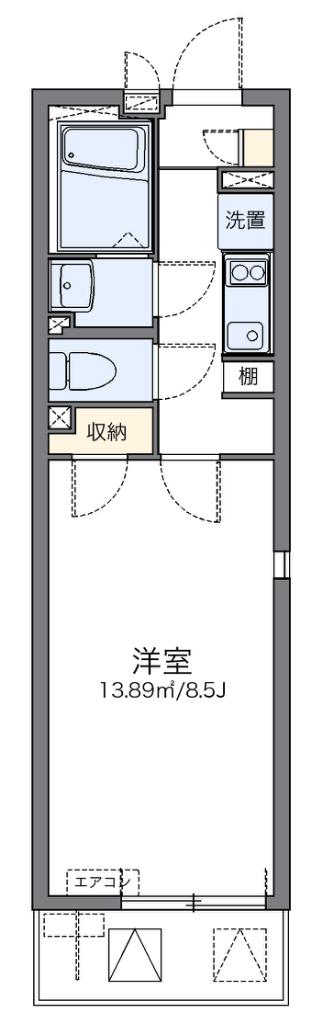 レオネクストキオラ(1K/2階)の間取り写真