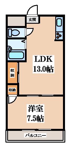メゾン大和枚岡(1LDK/3階)の間取り写真