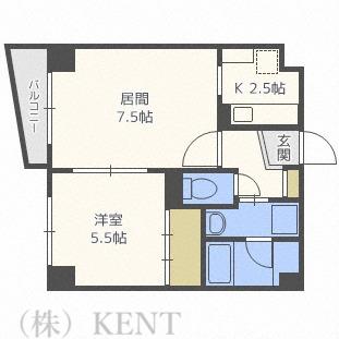 イルニードマンション(1LDK/6階)の間取り写真