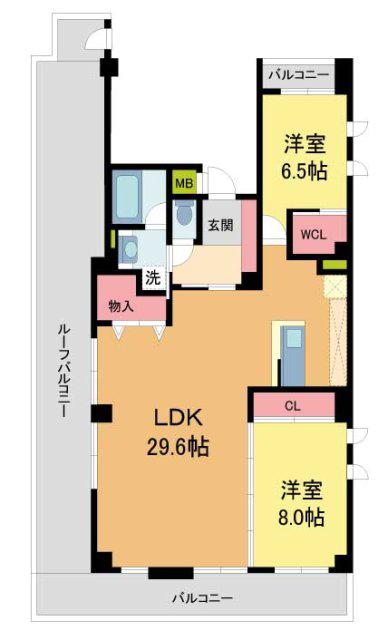 ウエストヒル御影城ノ前(2LDK/4階)の間取り写真