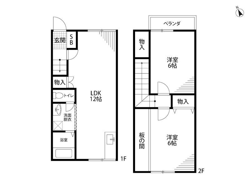 グランディールIII(2LDK/1階)の間取り写真