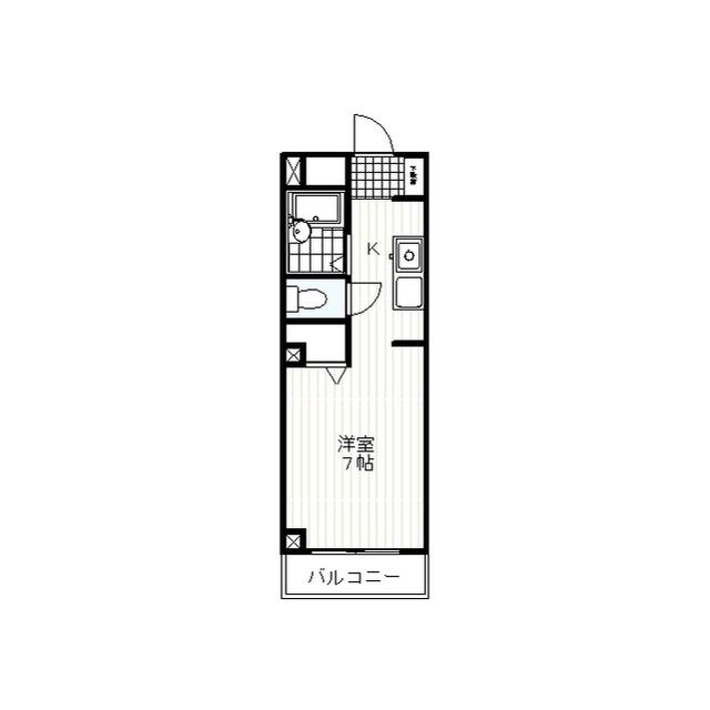 ヴィラ若林(1K/6階)の間取り写真