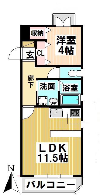 シャリオ グランデ(1LDK/3階)の間取り写真