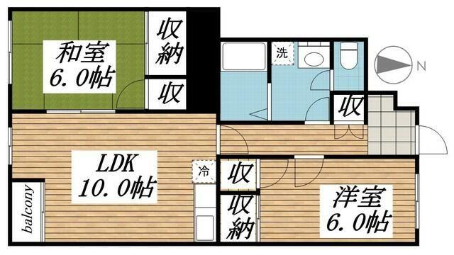 サンライズ97(2LDK/3階)の間取り写真