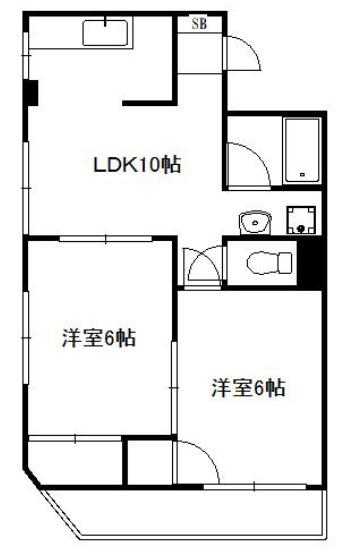 ヴィラ木の芽坂(2LDK/3階)の間取り写真