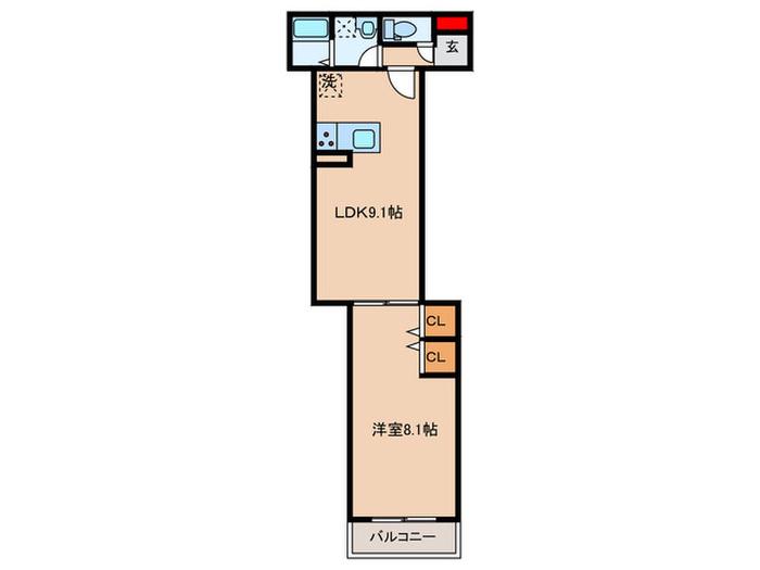 アヴァンス東大泉A(1LDK/3階)の間取り写真