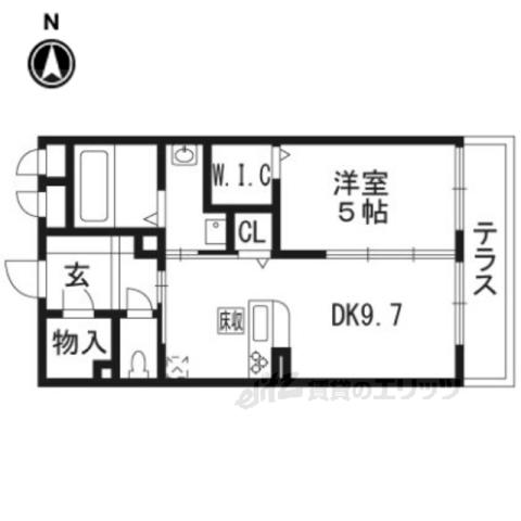 ルシア(1DK/1階)の間取り写真