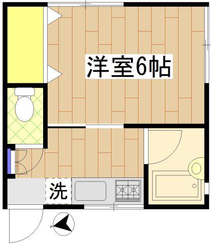 第IIコーポ船木(1K/2階)の間取り写真
