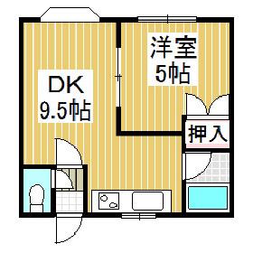 ロイヤルハイツ(1DK/2階)の間取り写真