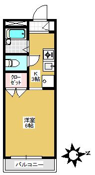 パルティーダ(1K/2階)の間取り写真