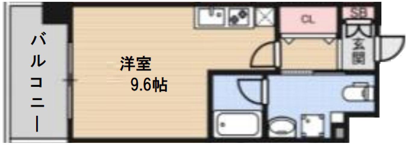 アーバンフラッツ上町(ワンルーム/6階)の間取り写真