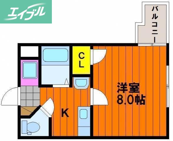 アレグリア内山下(1K/4階)の間取り写真