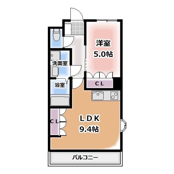 ヴレ スュール(1LDK/1階)の間取り写真