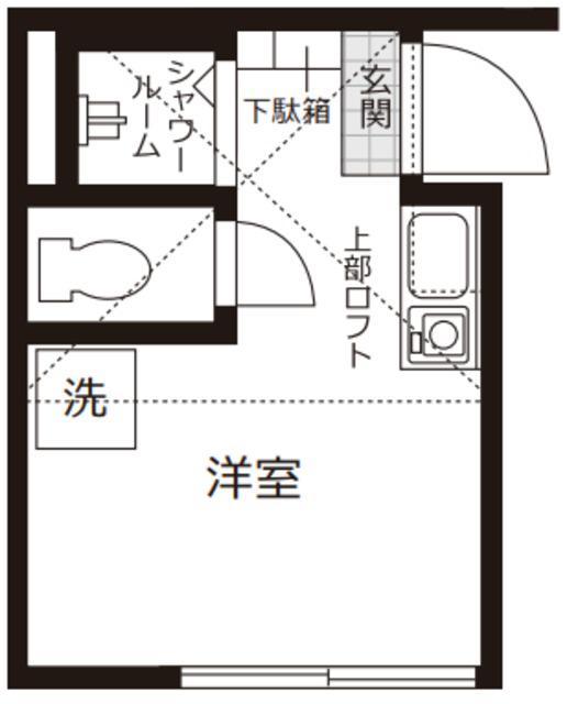 STUDIO APARTMENT東池袋 206(ワンルーム/2階)の間取り写真