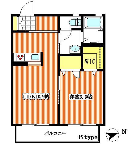 クレールメゾン(1LDK/2階)の間取り写真