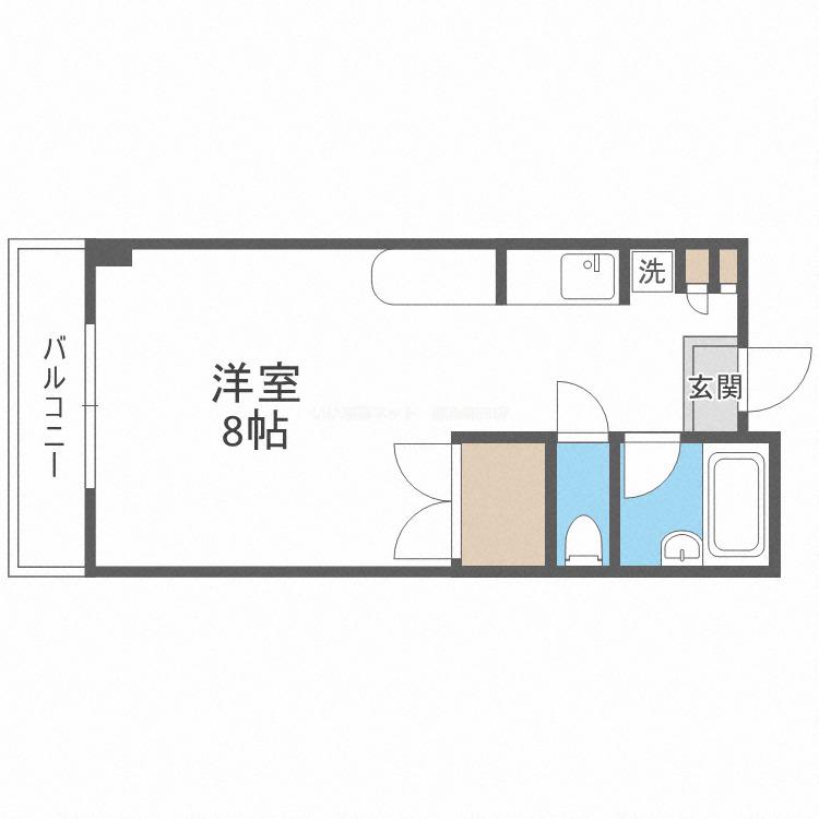 GRAN PINO 春日(ワンルーム/6階)の間取り写真