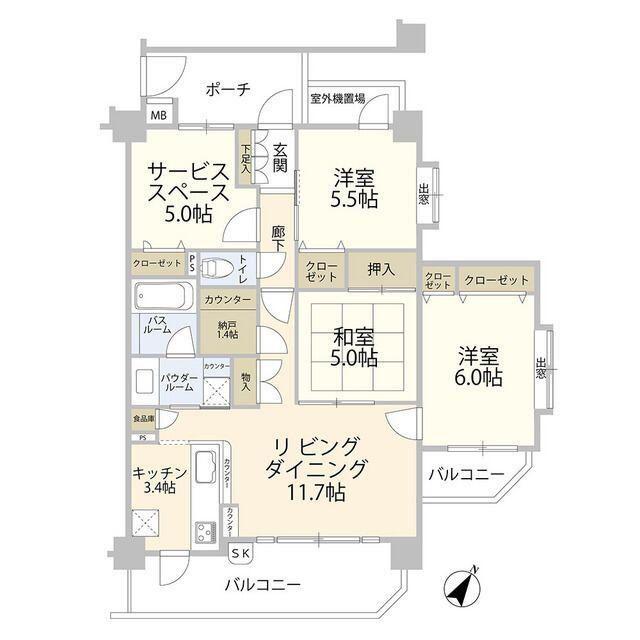 日神パレステージ西千葉(3SLDK/3階)の間取り写真