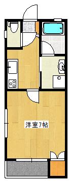 ソワサントヴェール(1K/1階)の間取り写真