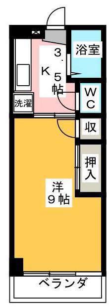 サクラアパートメント(1K/3階)の間取り写真
