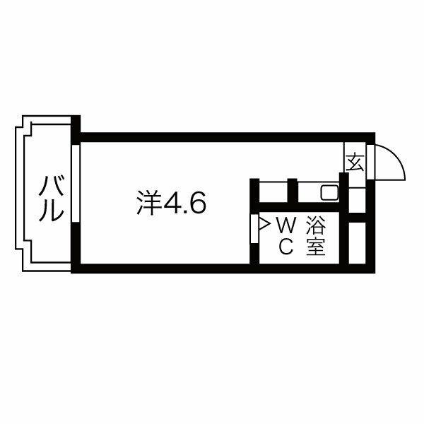 ハートイン大針(ワンルーム/3階)の間取り写真