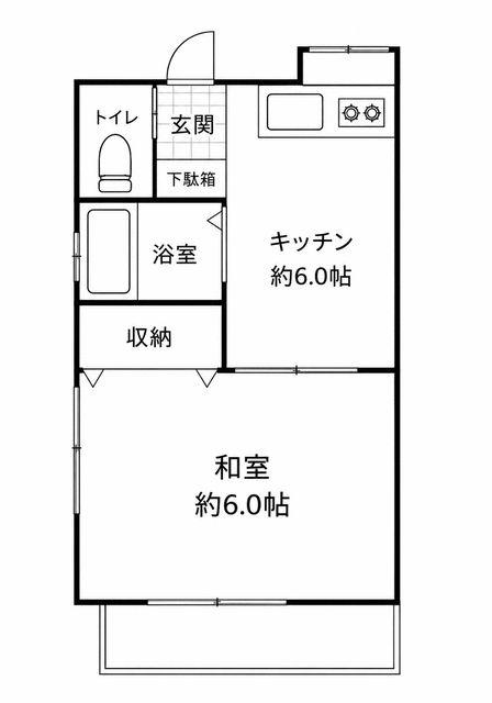 さつき荘(1DK/2階)の間取り写真