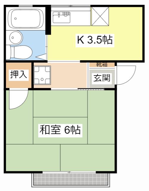 メゾン清香(1K/2階)の間取り写真