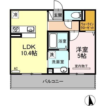 アルモニー(1LDK/3階)の間取り写真