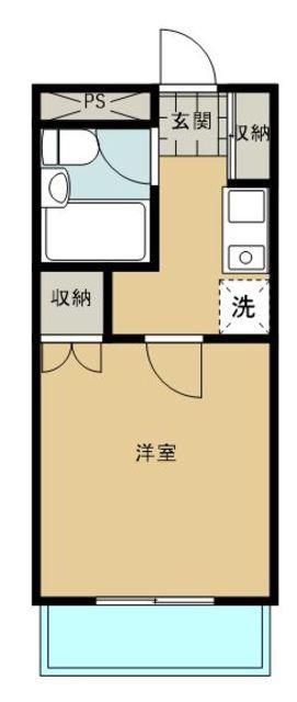 スカイコート所沢(ワンルーム/1階)の間取り写真