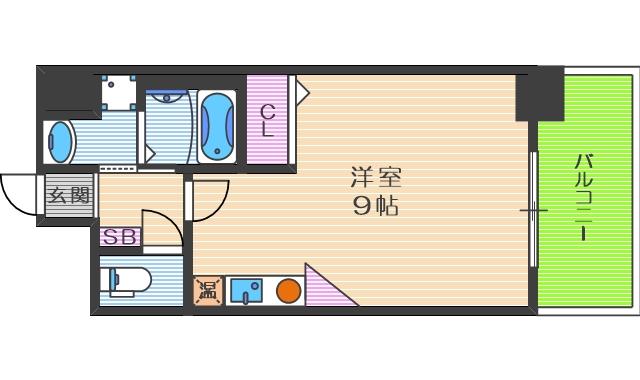 アクアプレイス梅田II(ワンルーム/6階)の間取り写真