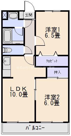 オークII(2LDK/3階)の間取り写真